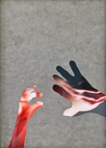 Collage, gemaakt door Alef Aks, met twee handen