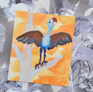Collage, gemaakt door Alef Aks, met vogel
