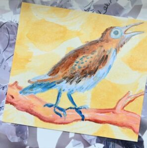 Collage, gemaakt door Alef Aks, met vogel