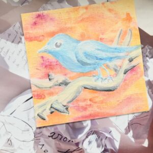 Collage, gemaakt door Alef Aks, met vogel