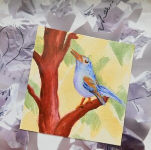 Collage, gemaakt door Alef Aks, met vogel